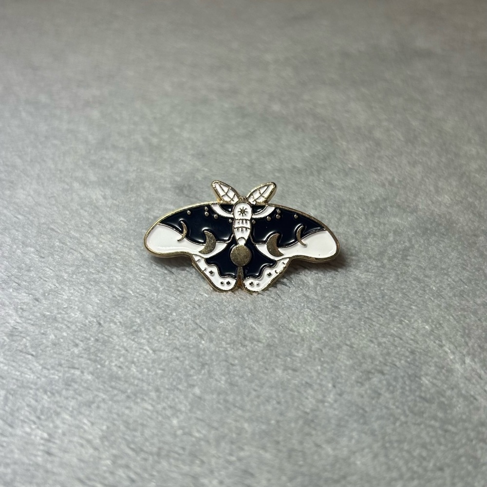 Lunar Phases Moth Enamel Pin